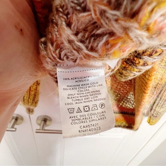 Loft Lou & Grey Spiced Sweater Size XS Autumn Warm Rainbow Knit striped - Picture 8 of 9